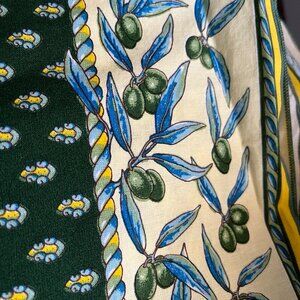 Vent du Sud France Tablecloth Cotton Oblong green blue floral large New 68 x 116